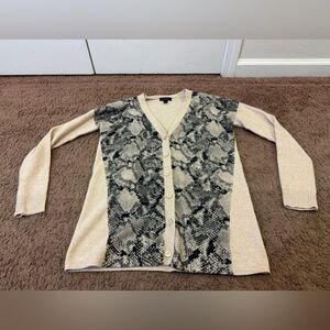 Saks Fifth Avenue Beige 100% Cashmere Long Line Cardigan Oversized M $325